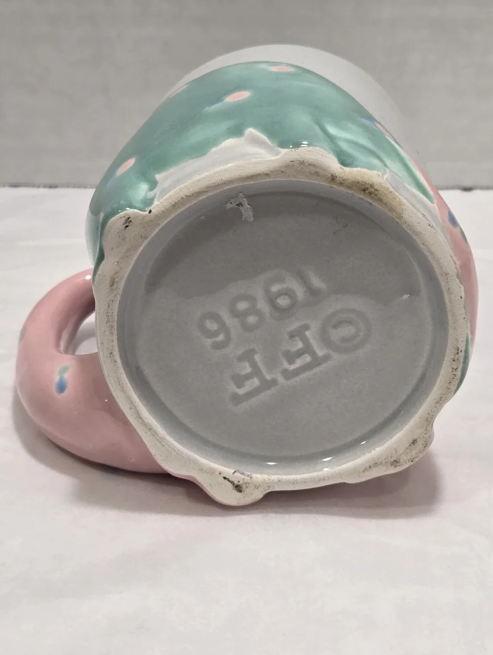Fitz & Floyd Vintage 1986 Pastel Dinosaur Ceramic Mug